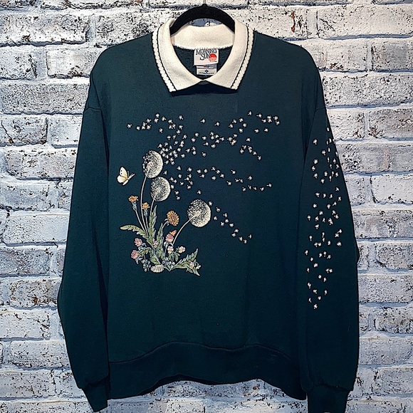 Vintage Tops - Morning Sun Vintage Sweatshirt with Collar